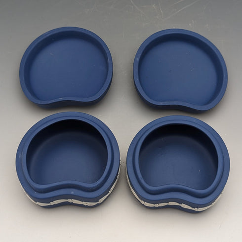 1977 Wedgwood Queen Elizabeth Jubilee Candy Box Pair Royal Blue